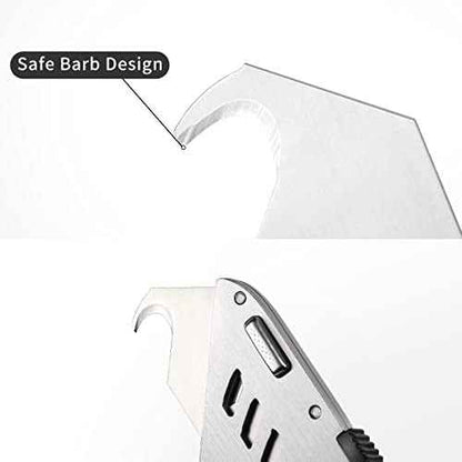 Vickay 30 Pack Utility Knife Hook Blades, SK5 Steel Heavy Duty Box Cutter Replacement Blades with Plastic Case, Standard Size Razor Blades for Most Standard Utility Knives