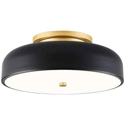Dimmable LED Ceiling Light, Black and Gold Light Fixture, Mid-Century Semi Flush Mount Ceiling Light 5CCT 2700K-6000K Ceiling Lamp for Laundry Room Kitchen, Bedroom, Hallway(11.8in)