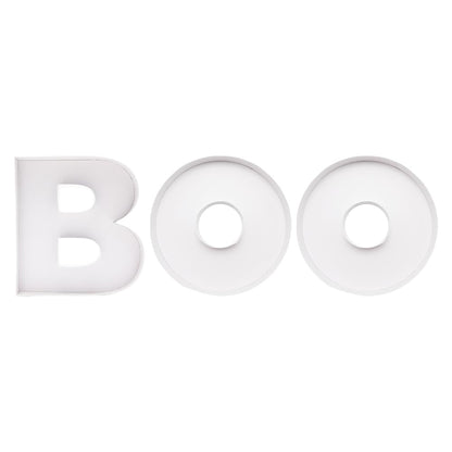 WENPACK 12" BOO Fillable Letter Shape Charcuterie Board Paper Mache Happy Halloween Tray Candy Sweet Cardboard Container Decorative Box