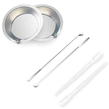 2pcs Stainless Steel Small Round Paint Tray&Paint Stirrer Suitable for Mixing of Various pigments