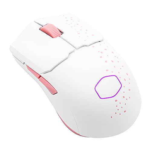 Cooler Master MM712 Wireless Gaming Mouse Black with Adjustable 19,000 DPI, 2.4GHz and Bluetooth , Ultraweave Cable, PTFE Feet, RGB Lighting and MasterPlus+ Software