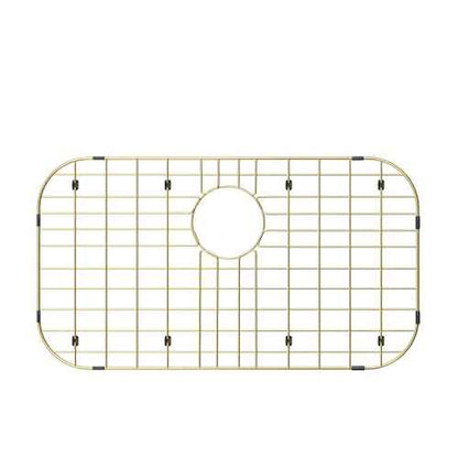 Gold Large 26" x 14" Kitchen Sink Grid,Sink Protector for Kitchen Sink,Stainless Steel Sink Rack with strainer,sink grate for Bottom of Sink,Rear Drain with Corner Radius,Stainless Steel