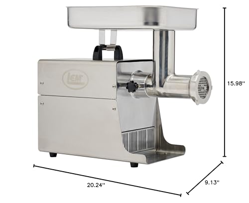 LEM Products BigBite #8 Meat Grinder, 0.50 HP Stainless Steel Electric Meat Grinder Machine, Ideal for Regular Use