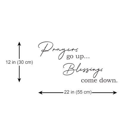 Prayers Go Up Blessings Come Down Vinyl Wall Decal Inspirational Sayings Living Room Bedroom Wall Decal Home Decoration