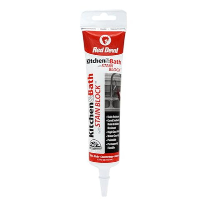 Red Devil 0765 Kitchen & Bath Stain Block Sealant, 1-Pack, Clear