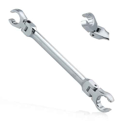 Flex Head Flare Nut Wrench 16 * 18mm Flexible Line Set - Metric Flare Tool for Automotive and Plumbing Repairs - 40Cr Steel