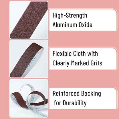 Bates- Emery Cloth Roll, 1" x 26 FT, 4 Grits, 150/240/320/400 Grit, Abrasive Sandpaper Roll of Sandpaper Set with Dispenser, Emery Cloth for Metal, Wood, Polishing