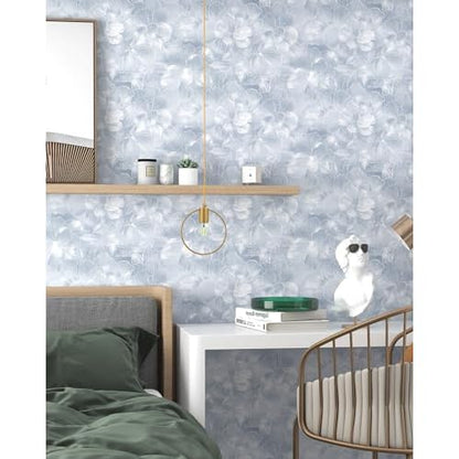 tiltil Peel and Stick Wallpaper Flower Blue and White Contact Paper Boho 17.7"x78.8" Self Adhesive Wallpaper Removable Modern Decorative Wall Paper for Bedroom Countertops Cabinet Decor Vinyl Roll