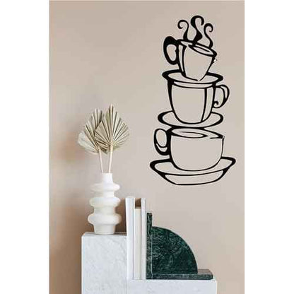 Coffee Cup Double Sided Visual Removable Wall Vinyl Sticker Decals Decor Art Bedroom Design Mural