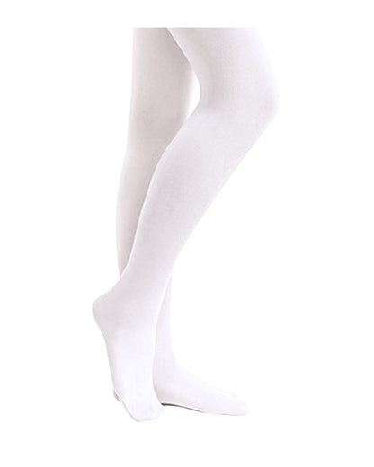 Stelle Girls' Ultra Soft Pro Dance Tight/Ballet Footed Tight(Toddler/Little Kid/Big Kid),WT,S White