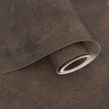 VaryPaper 15.7" x 78.7" Industrial Brown Concrete Wallpaper Peel and Stick Textured Concrete Contact Paper for Countertops Waterproof Self Adhesive Lime Wash Cement Wall Paper for Bedroom Bathroom