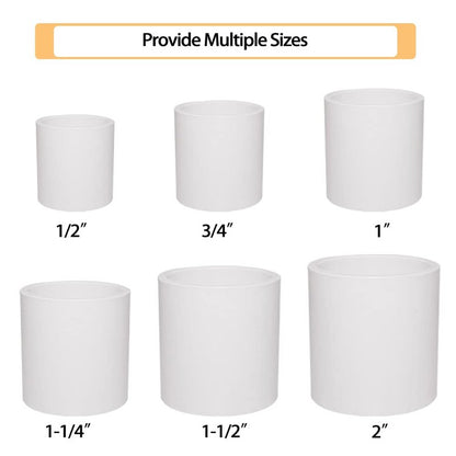 Fitvell 5PCS 1-1/2" PVC Pipe Fitting Coupling Connector Adapter Pipe Fitting Slip (Socket x Socket) Schedule 40 White Color