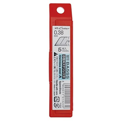 NT Cutter 9mm Stainless Steel Snap-Off Blades, 5-Blade/Pack, 1 Pack (BA5SS)