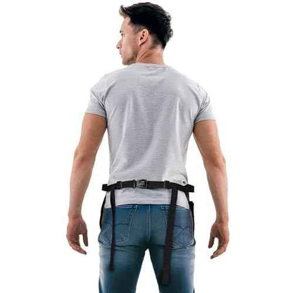 Under NY Sky Salon Waist Apron - Vegan Leather - 9 Pockets, 3 Loops - Hair Cut Holster for Tool Storage, Shears, Brush, Trimmer - Belt Pouch - Hair Stylist, Makeup Artist, Barber, Cosmetology - Black