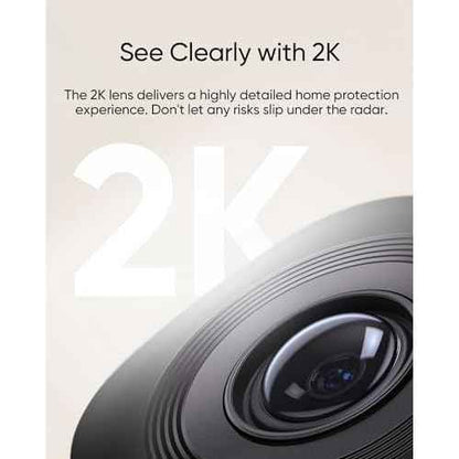 eufy Security Indoor Cam C220, Home Security Camera, 2K Resolution with 360¡Æ Pan and Tilt, Plug-in Security Indoor Camera, Only Supports 2.4GHz Wi-Fi, Human/Motion Al, Night Vision, HB3 Compatible