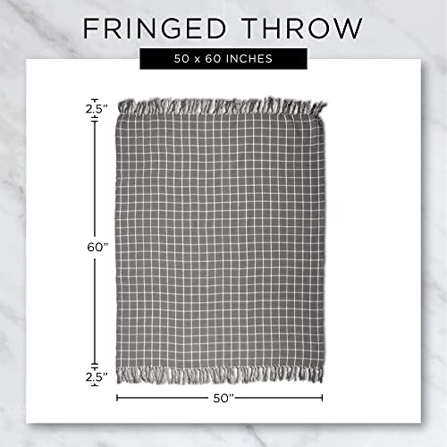 DII Diamond Stitch Woven Throw, Organic Modern, 50 x 60, Rose