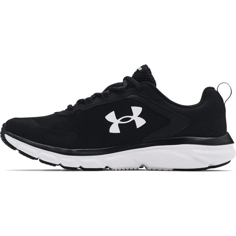 Under Armour Mens Charged Assert 9 Running Shoe, Black/White-001, 12.5 US