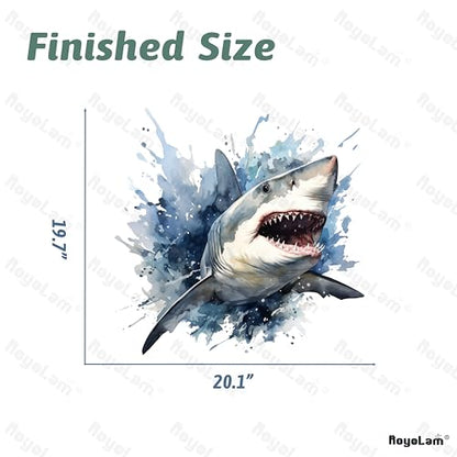 20.1'' x 19.7'' Shark Wall Stickers for Nursery Sea Animals Wall Stickers for Kid Boy Baby Room Stickers Peel and Stick Wall Art Home Decor Living Room Bedroom Bathroom