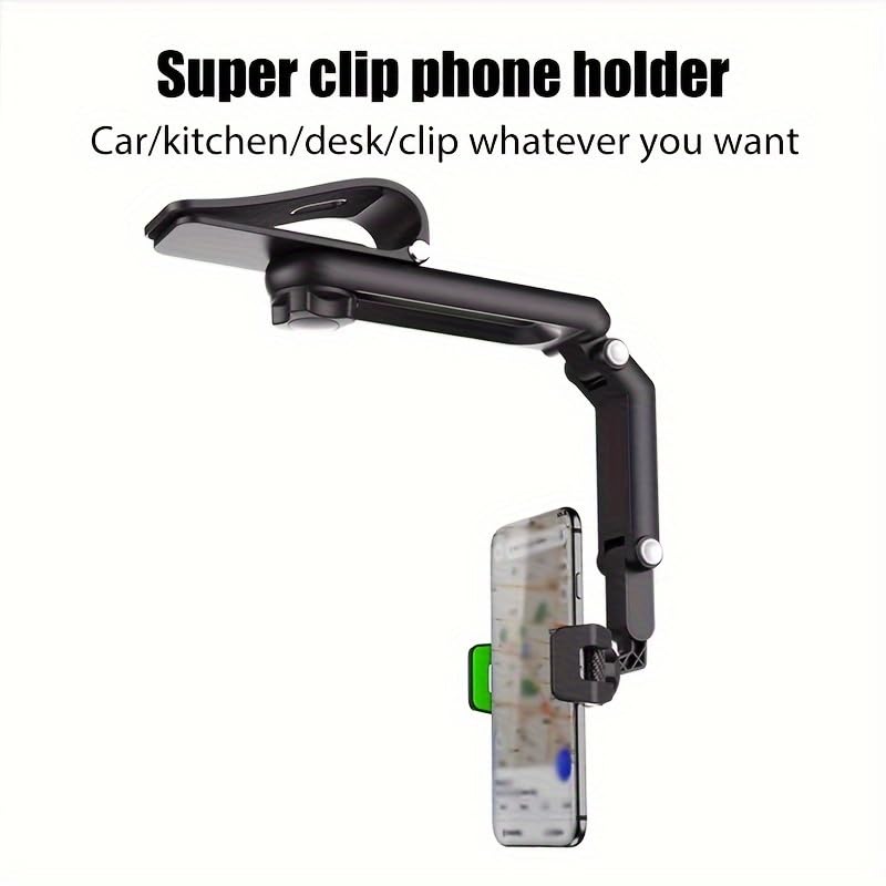 Trendy Car Mobile Phone Stand Multi-Functional Car Navigation Stand Mobile Phone Stand General,Universal Automobile Cradle Fit for iPhone Android and All Smartphones, Black