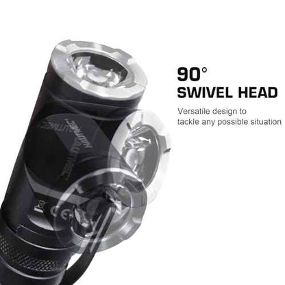 HAUTMEC 1400 Lumen Rechargeable Flashlights LED EDC Flashlight with 90 Degree Flashlight Swivel Head 5 Modes Pocket Flashlights Magnetic Base for Camping, Working, Outdoor, Hiking, Emergency