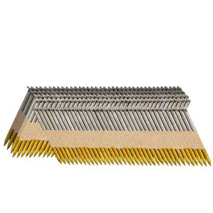 30-34 Degree Framing Nails 2"X.113" Ring Shank 1000 Count, D Head Hot Dipped Galvanized Paper Tape Strip Nails, for 30 to 34 Degree Framing Nailer