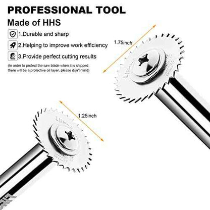 LitKiwi PVC Pipe Inside Cutter(4Pcs Saw Blades) with 1/4" Hex Shank,Plumbing Inside Cutter Internal Plastic Pipe Cutter,1-1/4" & 1-3/4" Or Larger Diameter, with Wire Saw