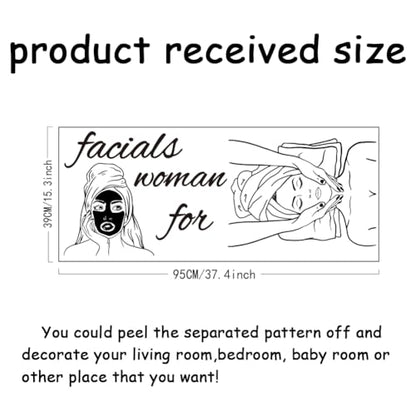 SUPERDANT Spa Salon Decals Facials Quote Wall Sticker Beauty Salon Decals Woman Face Art Stickers Vinyl Decal Spa Massage Room Therapy Beauty Salon DIY Decor