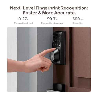 Keylynx 4-in-1 Smart Door Lock with APP Control, Fingerprint Door Locks with Keypad Deadbolt, Keyless Entry Door Lock with Auto-Locking, 16-Month Battery Life Deadbolt Lock, Easy Installation