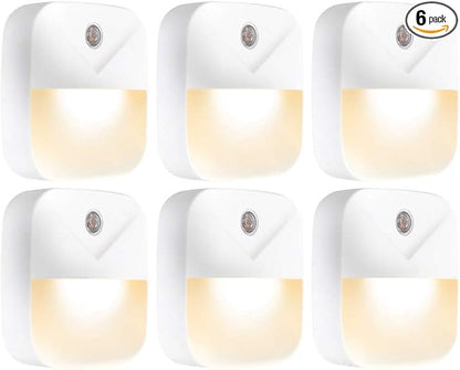 Aultra Night Light LED Night Lights Plug Into Wall - Super Smart Dusk to Dawn Sensor Activated, Automated On & Off, Used for Kitchen, Bathroom, Home Improvement, Bedroom (6-Pack)