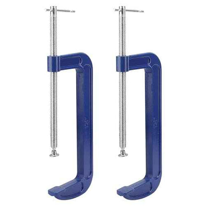 2 PCS 12 Inch C Clamps, Malleable Iron G Clamps with 10 Inches Jaw Opening, C Clamp Brakes for Woodworking, Welding