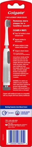 Colgate 360 Floss Tip Sonic Powered Battery Toothbrush Refill Pack - 2ct