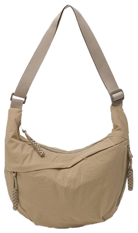 Nylon Crescent Crossbody Bag for Women Shoulder Tote Handbag Casual Sling Bag Dumpling Purse Bag for Outdoor Travel
