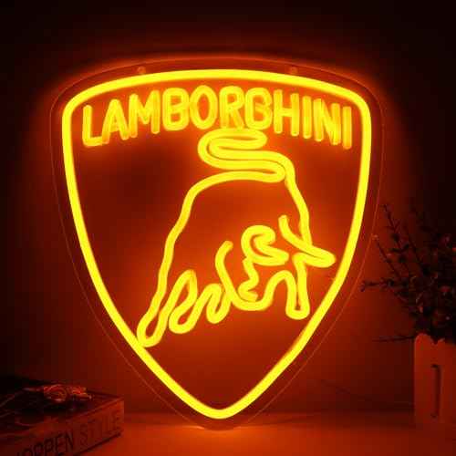 WonderfulLife Car Logo Neon Sign for Garage Decor,Led Signs for Bar Man Cave Wall Decor,Bright Light of Automotive Supplies Store Display,5V USB Powered Easy Hanging.