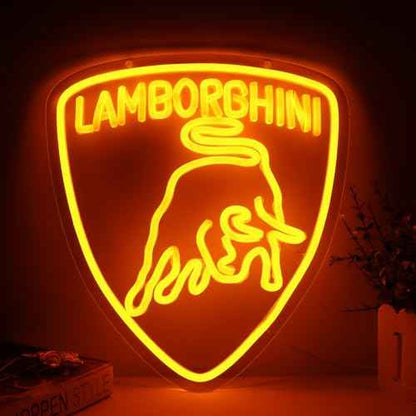 WonderfulLife Car Logo Neon Sign for Garage Decor,Led Signs for Bar Man Cave Wall Decor,Bright Light of Automotive Supplies Store Display,5V USB Powered Easy Hanging.