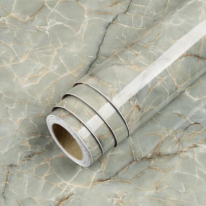LACHEERY Marble Contact Paper Decorative Self Adhesive 15.8"x80" Waterproof Removable Wallpaper Stick and Peel For Granite Countertops Cabinets Backsplash Old Furniture
