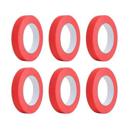Masking Tape, 0.6 Inch/15 mm, 13 Yards, 6 Rolls, Red, Painters Tape, Arts & Crafts Tape for DIY, Decorative, Drafting Craft Tape, Gift Wrapping, Total 255 Feet & 78 M