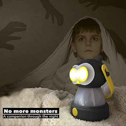 Outdoor Equipment LED Camping Lantern & Headlamp Set for Kids, FANT.LUX Battery Powered Night Light for Emergency, Hurricane, Lightweight Tent Lamp (Owl Set)
