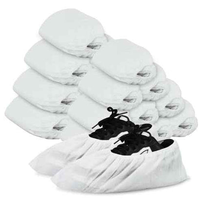 Shoe Covers Disposable 200Pack(100Pairs) White Shoe Booties Cover Non Slip for Home Floors Carpet,fits up to US Women 12 and Men 11