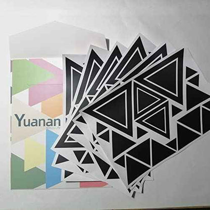 Triangle Wall Sticker Vinyl Decals for Nursery Bedroom Boys or Girls Room Playroom Classroom Living Room Black 126Pcs