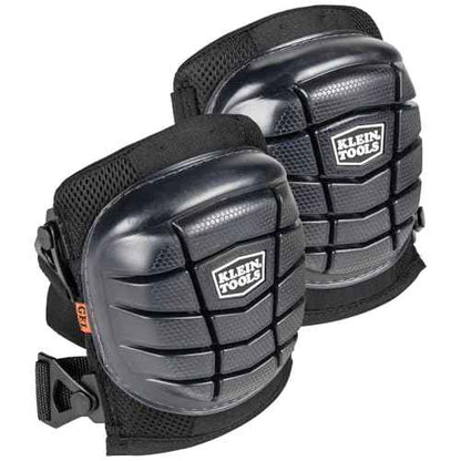 Klein Tools 60184 Knee Pads, Lightweight Gel Knee Pads with Slip Resistant Rubber Caps and Adjustable Straps, Great for Construction, Black
