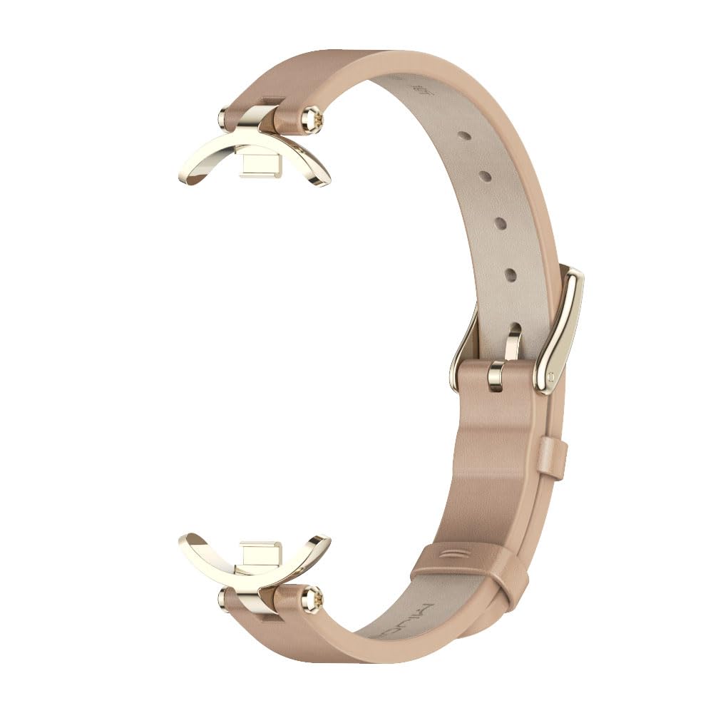 MIJOBS Strap for Xiaomi Mi Band 10/9/8 Genuine Leather Replacement Straps for Mi Fit Band 9 Breathable SmartWatch Straps Wristband Bracelet