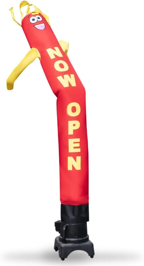 Now Open 8 Foot Tall Inflatable Tube Man Air Powered Waving Puppet, Air Blower Motor Included with 6 Foot Dancer by Feather Flag Nation