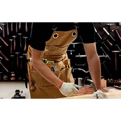 Woodworking Apron for Men Canvas Work Shop Aprons Waterproof with Tool Pockets for Woodworkers Carpenters