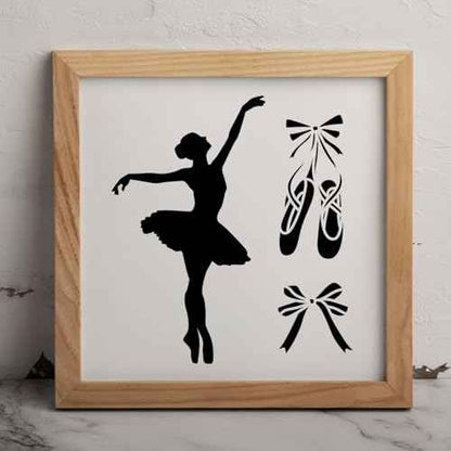 MAGJUCHE Ballet Stencil 12 Inches, Reusable Ballerina Dancer Stencil for Painting DIY Crafts Decor