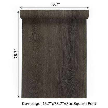 VaryPaper Cedar Brown Wood Contact Paper Peel and Stick Countertops Waterproof Wood Grain Vinyl Wrap for Cabinets Self Adhesive Wooden Wallpaper Wooden Look Contact Paper for Desk Table 15.7''x78.7''