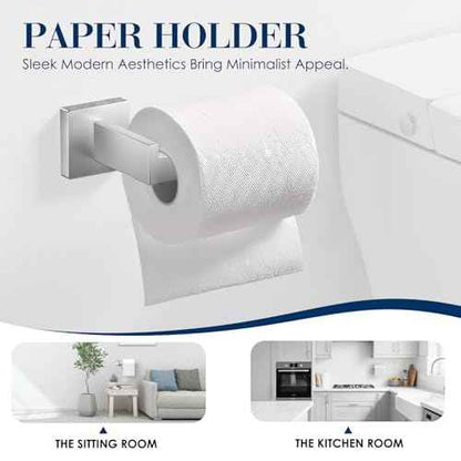 10-Pieces Bathroom Accessories, SUS304 Brushed Bathroom Accessory Set, Nickel Towel Racks for Bathrooml, Stainless Steel, Wall Mounted Towel Rack&Toilet Paper Holder&Towel Ring and Towel Hook