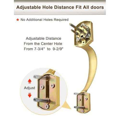 Camelot Brushed Gold Front Door Handle and Deadbolt Set, Front Door Lock Set, Satin Brass Finish, Upgated Entry Door Handle with Accent Wave Door Lever with Reversible Handle Lever, 1 Pack