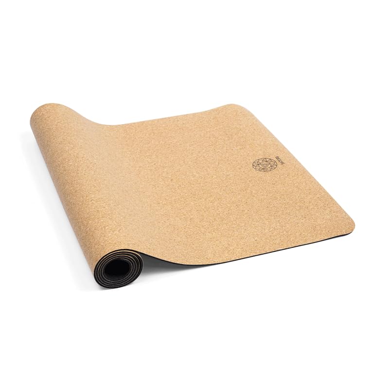 Cork Yoga Mat with Natural Rubber Base, Extra Size, Thickness and Support, Excellent Cushion & Grip, Non-Slip, Non-Toxic, Sweat-Resistant, Sustainable, Eco-friendly Exercise Mat
