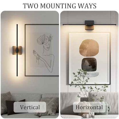 28In Black Vanity Light Modern LED Bathroom Light Fixtures Over Mirror 3000K 360¡Æ Rotatable Bathroom Sconce for Living Room