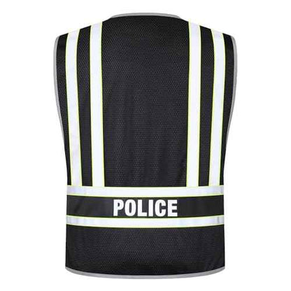 Reflective Class 2 Police Traffic Vest Lime Green 4 Point Breakaway Heavy Duty High Visibility Yellow Police Vest